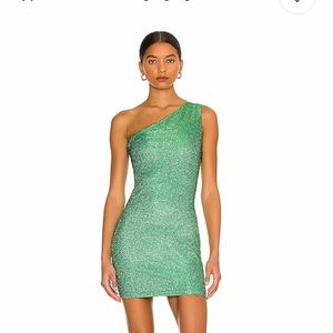 Superdown Green Sparkly dress